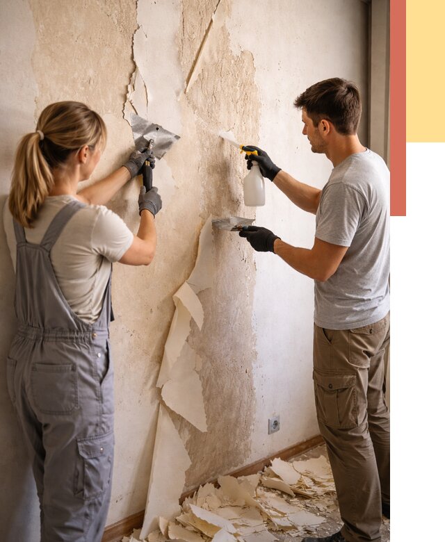 Снятие старых обоев в Тюмени от 5359 руб. под ключ недорого | ОТДЕЛОЧНИК-Тюм