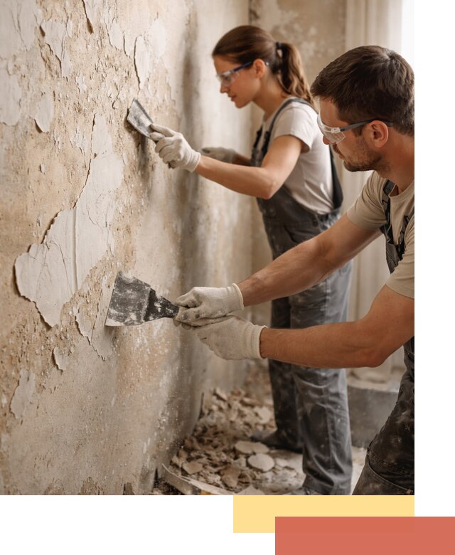 Снятие старой шпаклевки и подготовка поверхностей в Тюмени