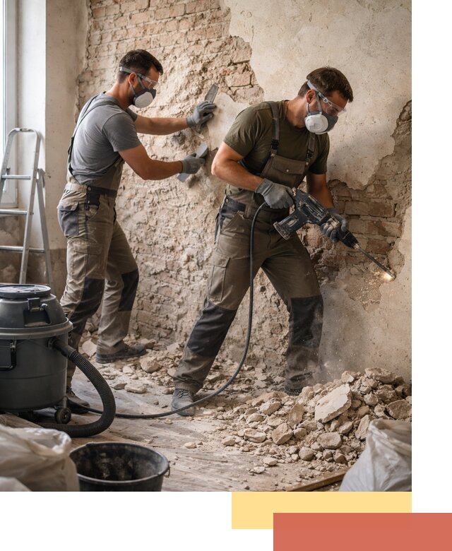 Демонтаж штукатурки со стен в Тюмени быстро и аккуратно