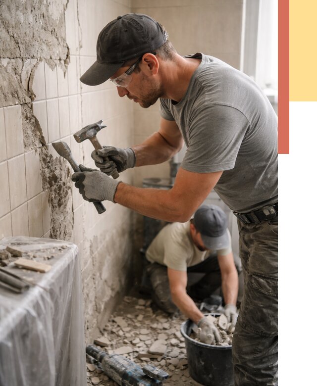 Демонтаж плитки со стен в Тюмени от 868 руб. — быстро и недорого | ОТДЕЛОЧНИК-Тюм