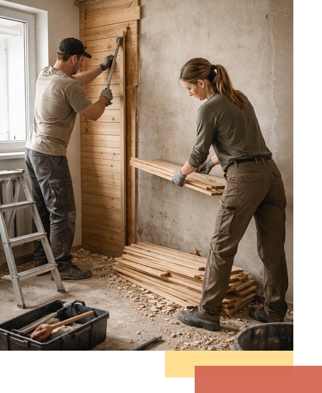 Демонтаж вагонки со стен в Тюмени — профессиональный демонтаж