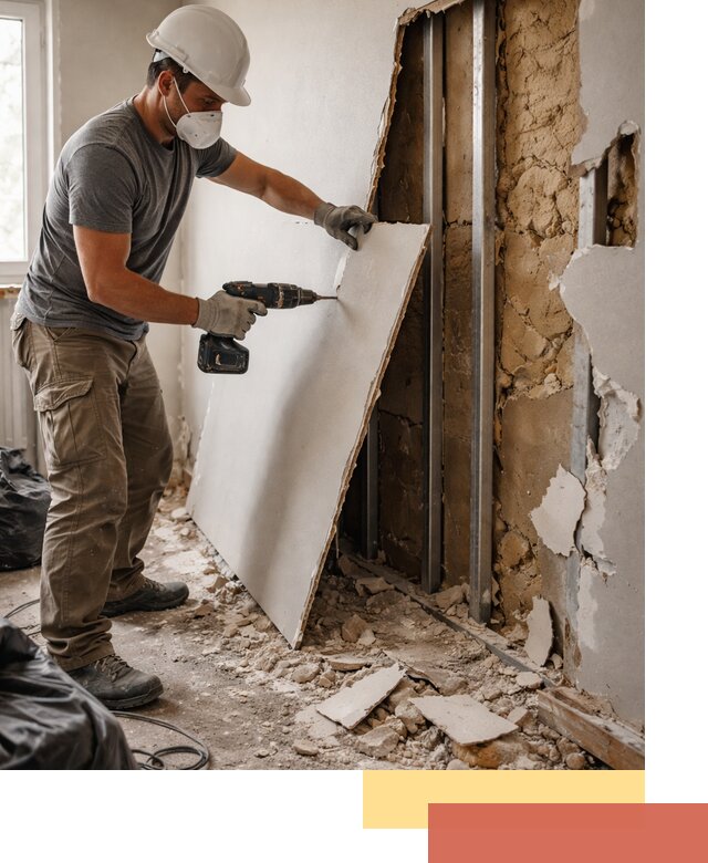 Демонтаж гипсокартона со стен в Тюмени качественно и быстро