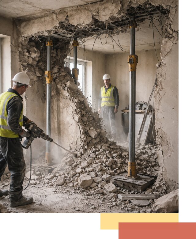 Снос несущих стен в Тюмени с гарантией безопасности и качества