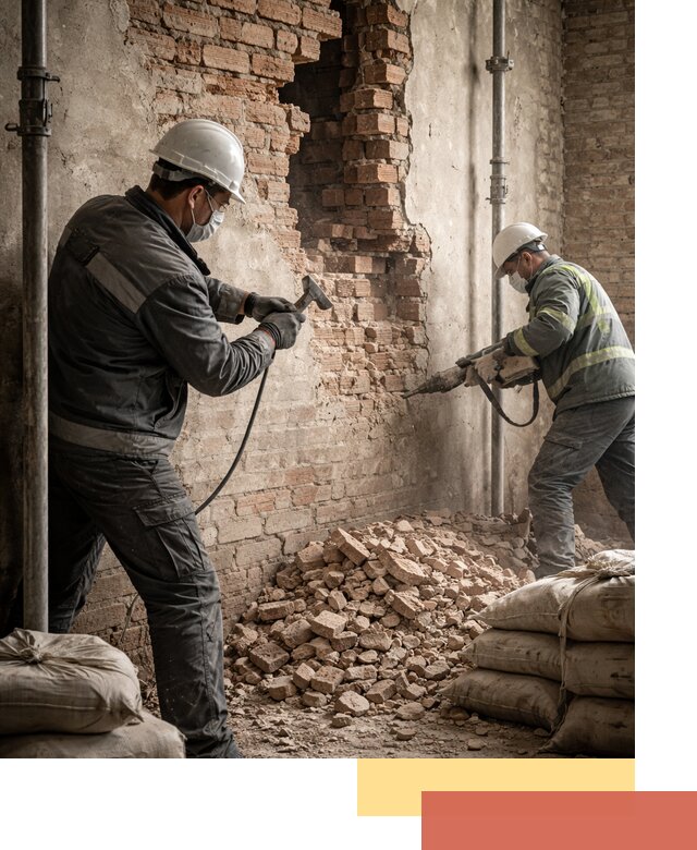 Демонтаж кирпичных стен в Тюмени быстро и безопасно