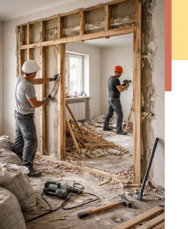 Демонтаж деревянных перегородок в Тюмени от 3266 руб. — быстро и недорого | ОТДЕЛОЧНИК-Тюм