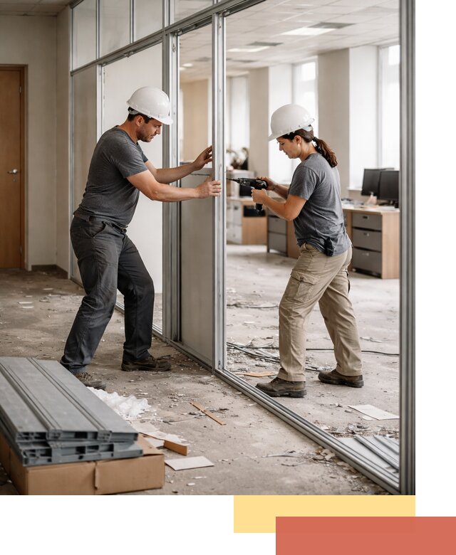 Демонтаж алюминиевых перегородок в Тюмени быстро и аккуратно