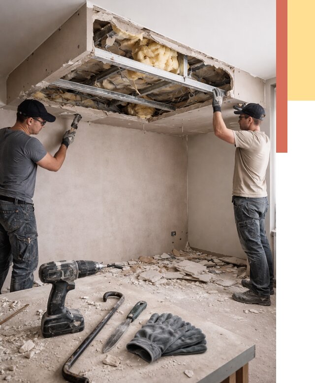 Демонтаж короба из гипсокартона в Тюмени от 1551 руб. — быстро и недорого | ОТДЕЛОЧНИК-Тюм