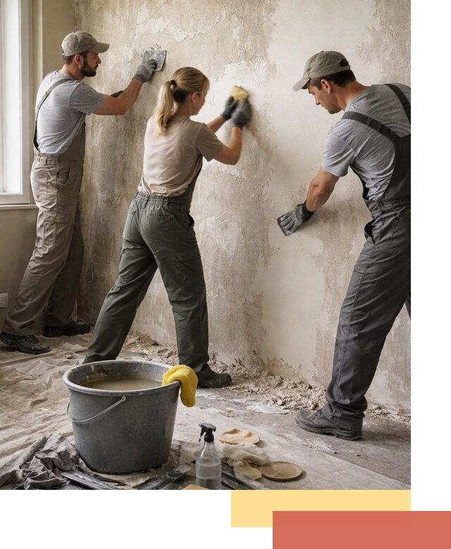 Очистка стен от клея и грунтовки в Тюмени качественно и быстро