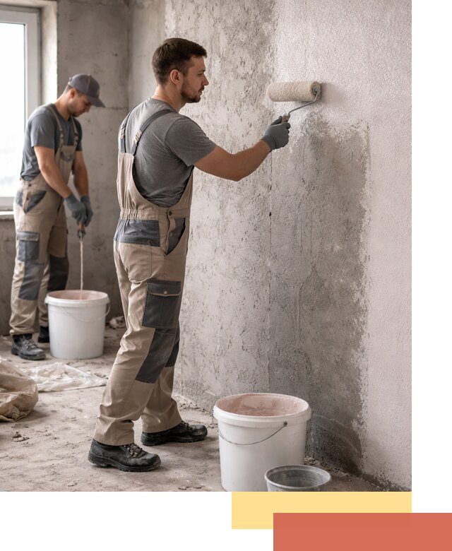 Нанесение бетоноконтакта на стены в Тюмени для последующей отделки