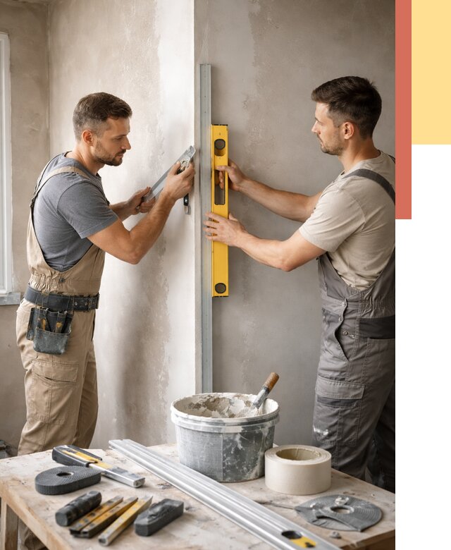 Выведение углов стен в Тюмени от 1888 руб. быстро и недорого | ОТДЕЛОЧНИК-Тюм