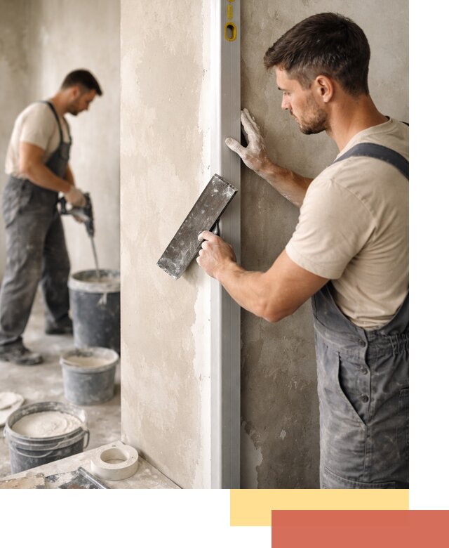 Выведение углов стен в Тюмени: монтаж и оштукатуривание