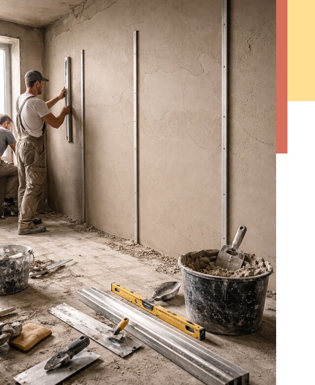 Штукатурка стен по маякам в Тюмени от 5614 руб./м² — выравнивание под ключ | ОТДЕЛОЧНИК-Тюм