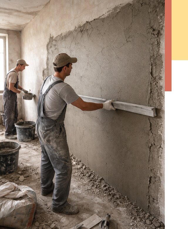 Цементная штукатурка стен в Тюмени от 4593 руб/м2 — быстро и недорого | ОТДЕЛОЧНИК-Тюм