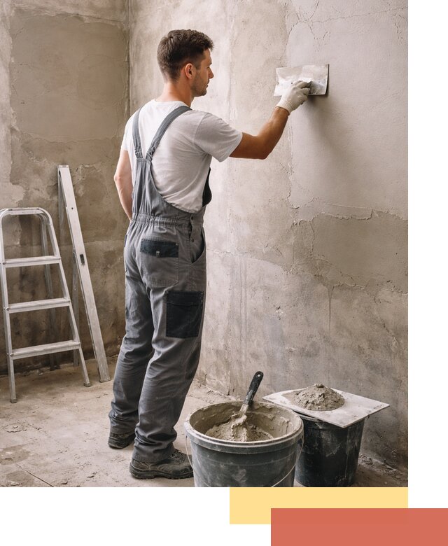 Штукатурка стен в ванной под ключ в Тюмени