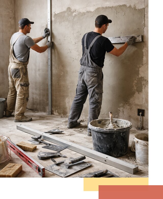 Профессиональная штукатурка стен под плитку в Тюмени