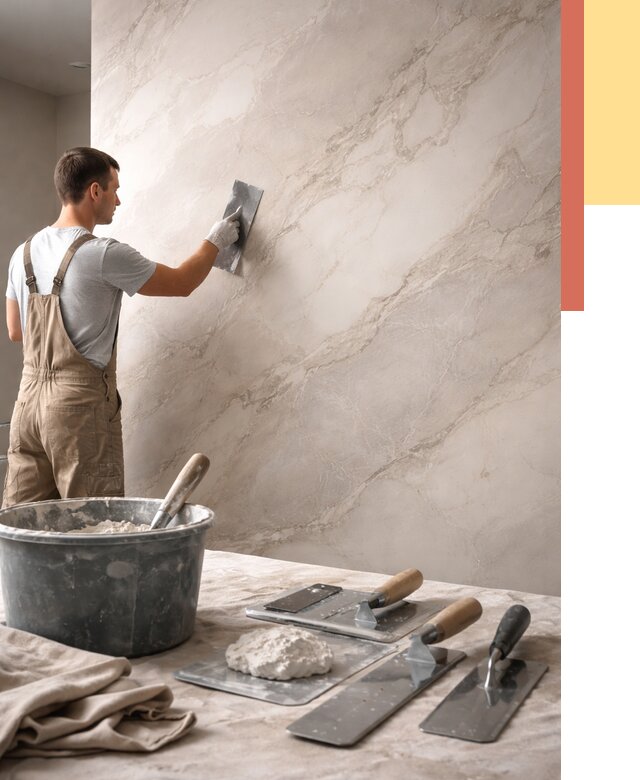 Декоративная штукатурка под мрамор в Тюмени от 2858 руб./м² — быстро и недорого | ОТДЕЛОЧНИК-Тюм