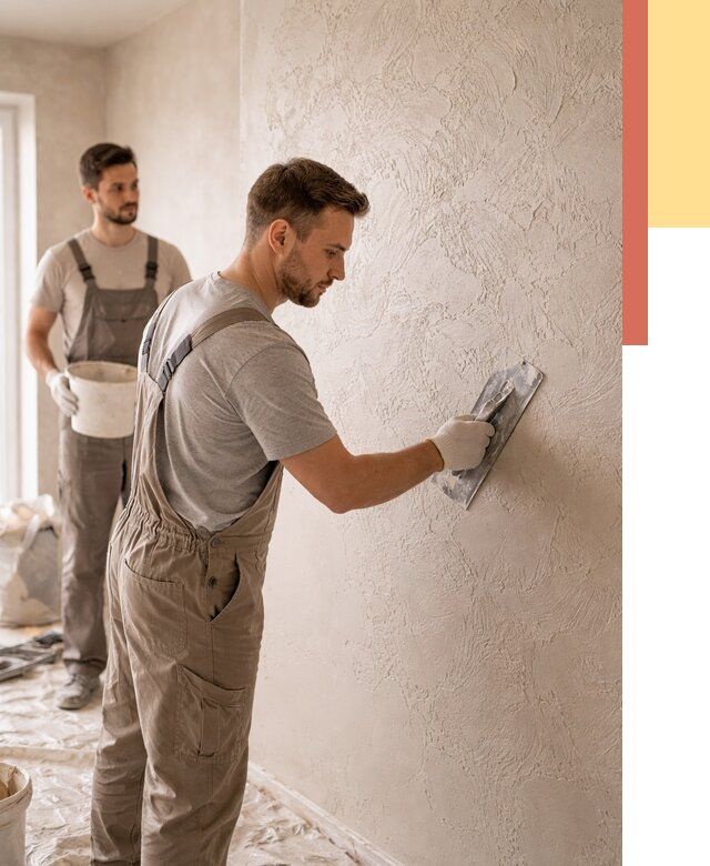 Фактурная штукатурка стен в Тюмени от 4287 руб./м² — заказать под ключ | ОТДЕЛОЧНИК-Тюм