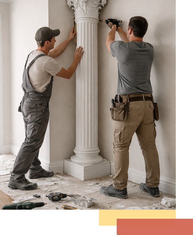 Установка декоративных колонн в Тюмени под ключ