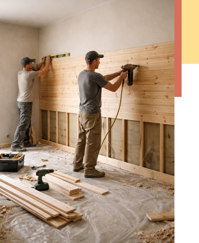 Монтаж деревянной вагонки на стены в Тюмени от 7655 руб. | Услуги монтажа вагонки | ОТДЕЛОЧНИК-Тюм