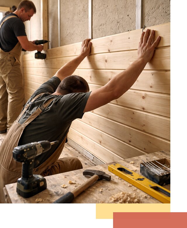 Монтаж деревянной вагонки на стены в Тюмени быстро и качественно