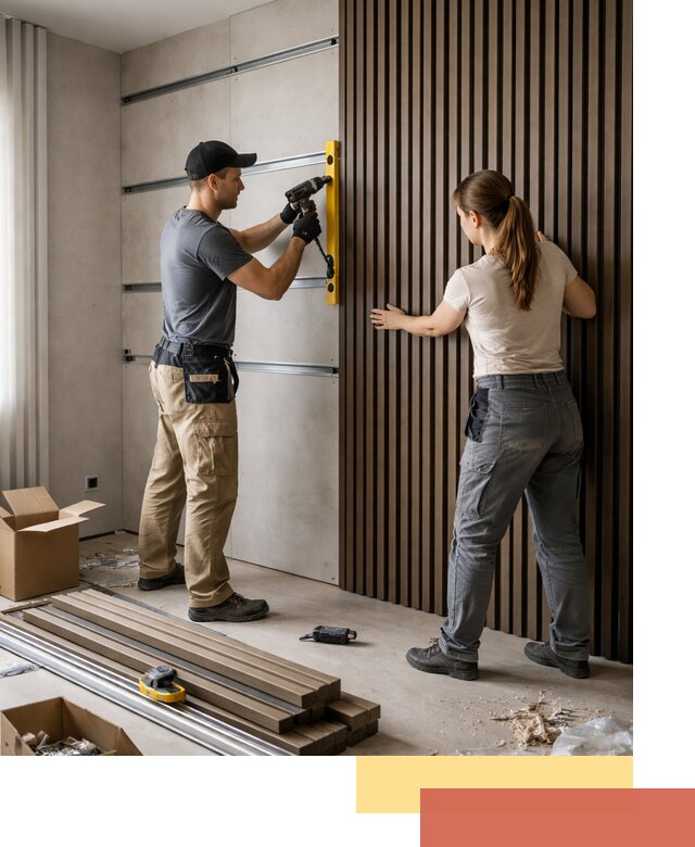 Монтаж реечных панелей на стены в Тюмени