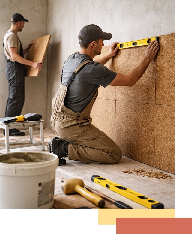 Монтаж пробковых панелей на стены в Тюмени быстро и качественно