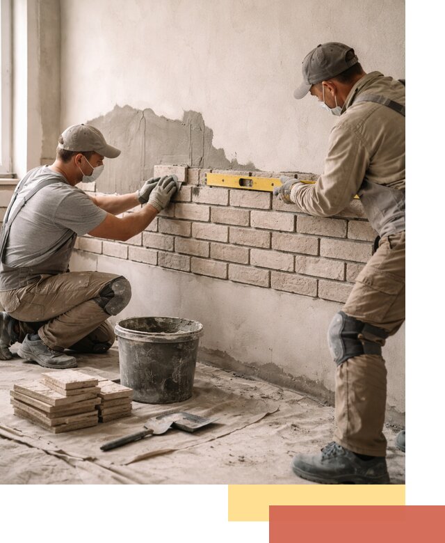 Монтаж декоративного кирпича профессионально в Тюмени