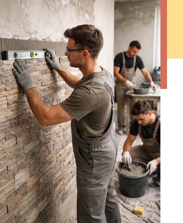 Монтаж искусственного камня в Тюмени от 4593 руб. под ключ | ОТДЕЛОЧНИК-Тюм