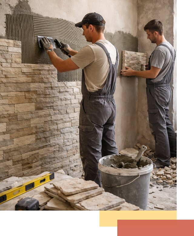 Монтаж искусственного камня в Тюмени — облицовка стен и фасадов