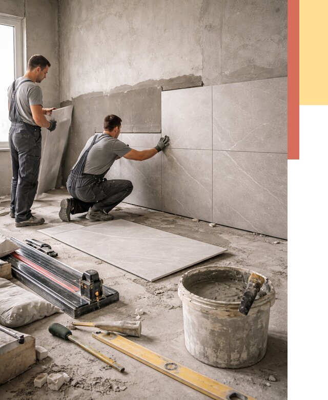 Облицовка стен керамогранитом в Тюмени от 4287 руб./м² — услуги под ключ | ОТДЕЛОЧНИК-Тюм