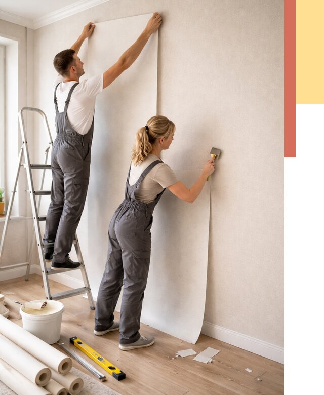 Поклейка флизелиновых обоев в Тюмени от 6124 руб. | Быстро и недорого — ОТДЕЛОЧНИК-Тюм