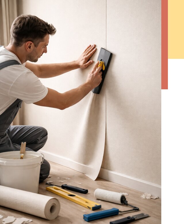 Поклейка виниловых обоев в Тюмени от 4593 руб. | Быстро и недорого — ОТДЕЛОЧНИК-Тюм