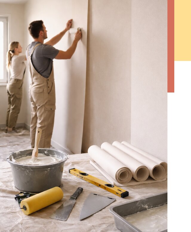 Поклейка бумажных обоев в Тюмени от 5614 руб./м2 — быстро и недорого | ОТДЕЛОЧНИК-Тюм