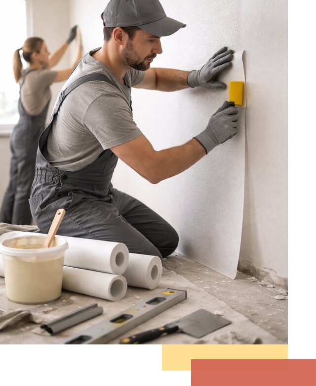 Поклейка стеклообоев профессионально в Тюмени