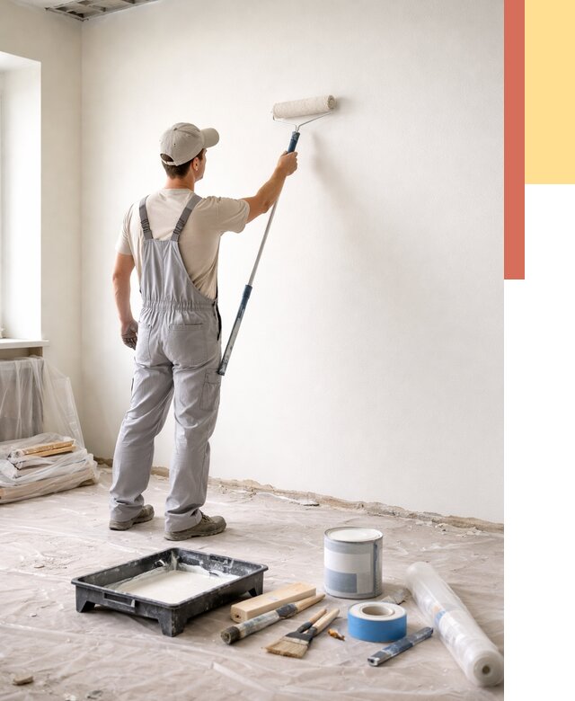 Покраска стен водоэмульсионной краской в Тюмени от 459 руб. за м² | ОТДЕЛОЧНИК-Тюм