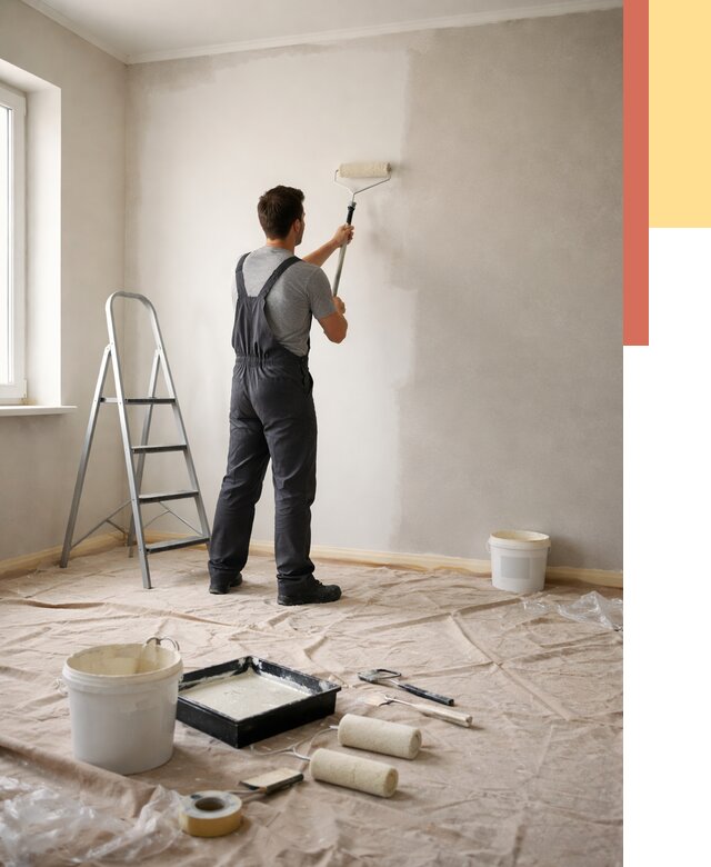 Покраска стен моющейся краской в Тюмени от 357 руб./м² — быстро и недорого | ОТДЕЛОЧНИК-Тюм