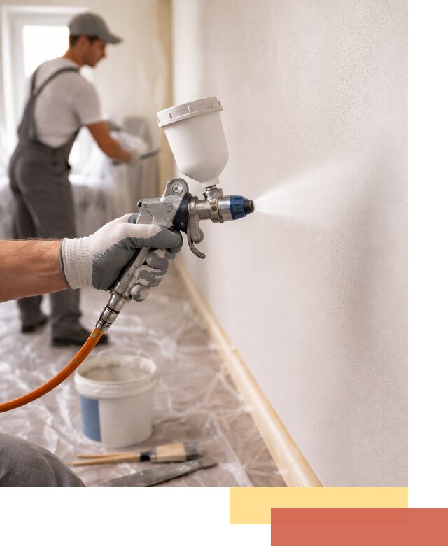 Покраска стен краскопультом в Тюмени быстро и качественно