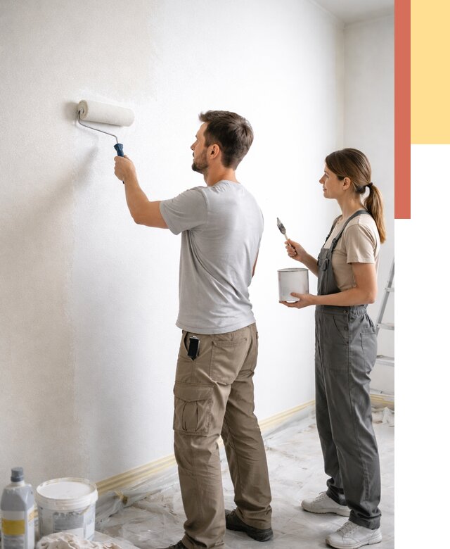 Окраска стен по стеклохолсту в Тюмени от 4593 руб/м² под ключ | ОТДЕЛОЧНИК-Тюм