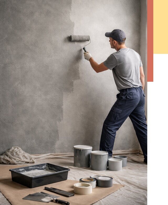 Покраска стен под бетон в Тюмени от 663 руб. за м2 — быстро и недорого | ОТДЕЛОЧНИК-Тюм