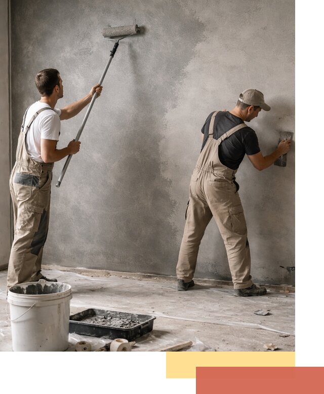 Покраска стен под бетон в Тюмени профессионально и недорого