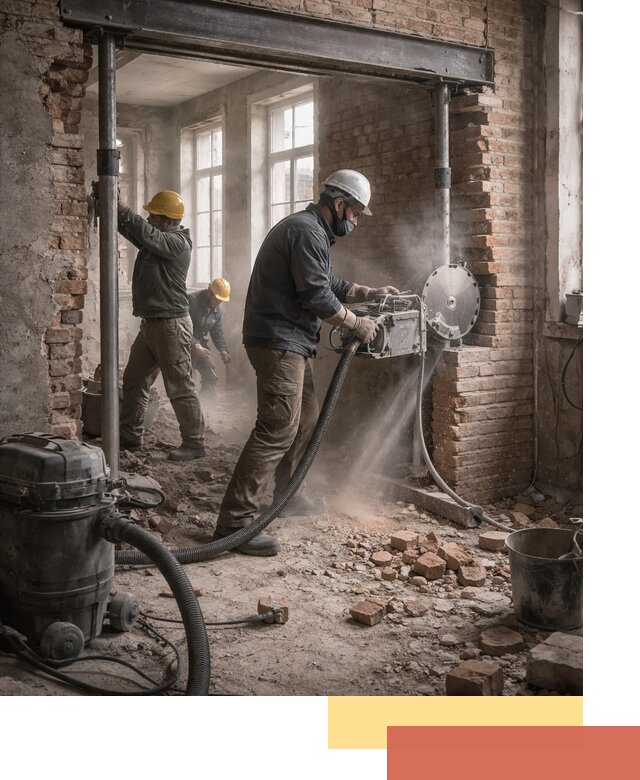 Прорезка проема в стене под дверной или оконный проем в Тюмени