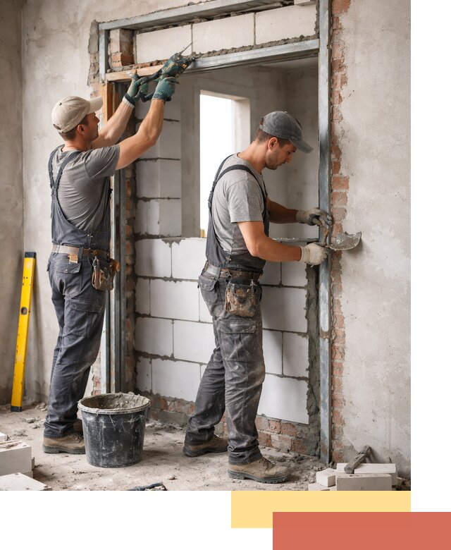 Закладка дверного проема под ключ в Тюмени: демонтаж, монтаж, отделка