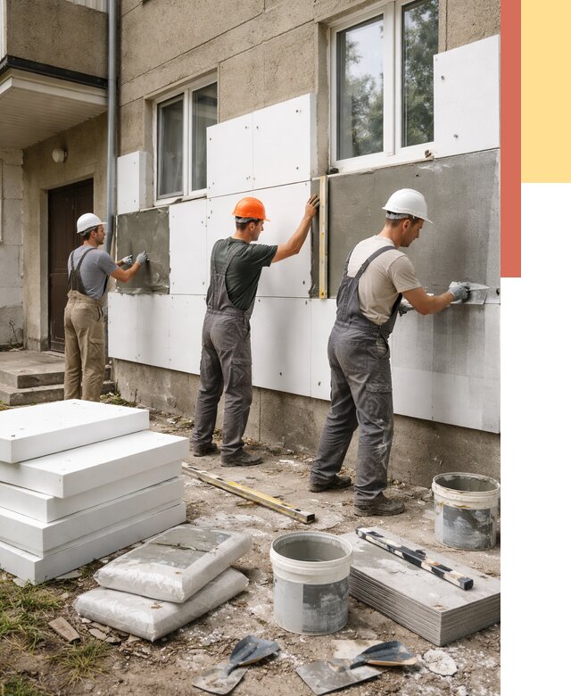 Утепление стен пенопластом в Тюмени от 1786 руб. — недорого и под ключ | ОТДЕЛОЧНИК-Тюм