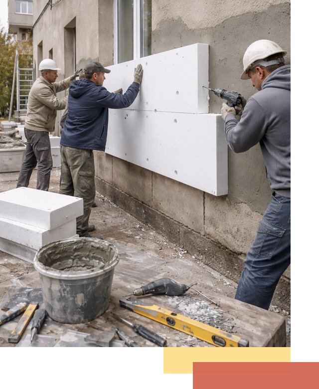 Утепление наружных стен пенопластом в Тюмени