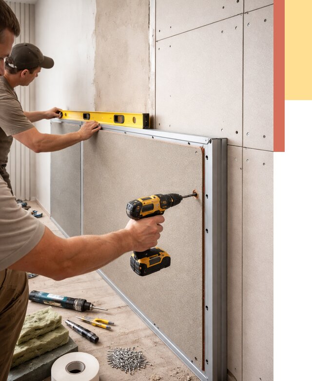 Шумоизоляция стен панелями ЗИПС в Тюмени от 2246 руб./м² под ключ | ОТДЕЛОЧНИК-Тюм