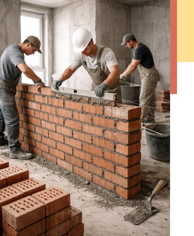 Кладка перегородок из кирпича в Тюмени от 3572 руб. за м² | ОТДЕЛОЧНИК-Тюм