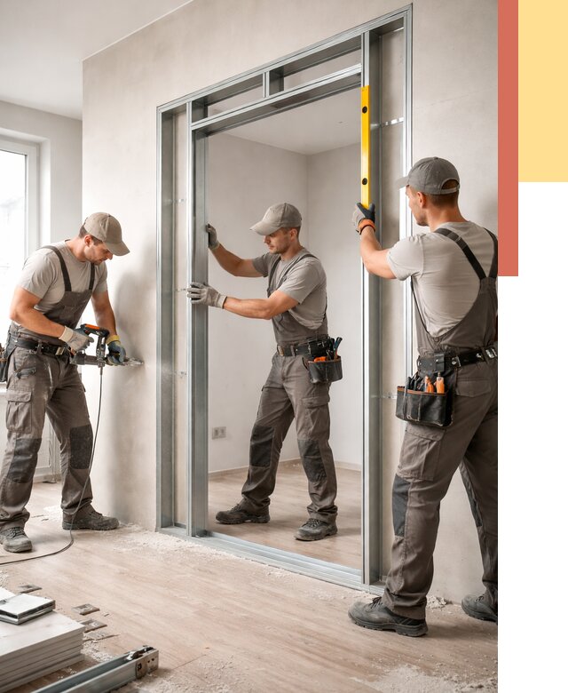 Устройство дверного проема в перегородке в Тюмени от 4593 руб. под ключ | ОТДЕЛОЧНИК-Тюм