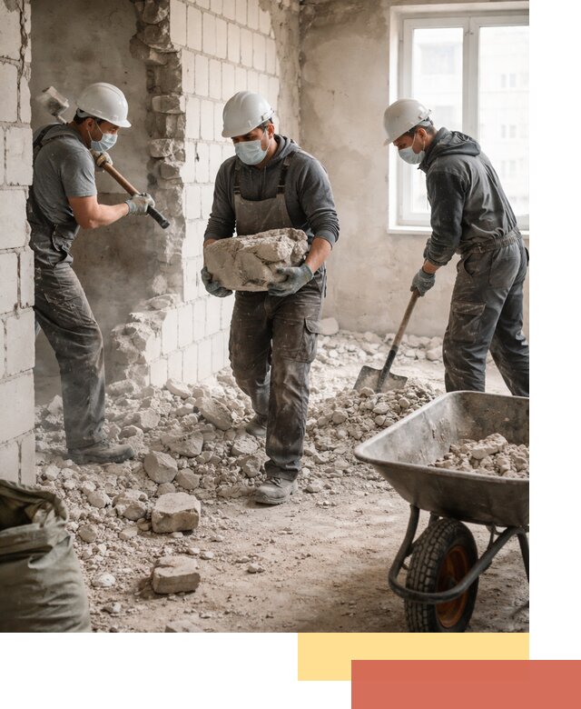 Демонтаж блочных перегородок в Тюмени быстро и аккуратно