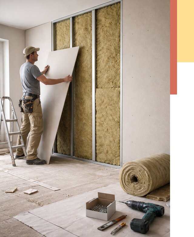 Перегородка из гипсокартона с шумоизоляцией в Тюмени от 3185 руб. | ОТДЕЛОЧНИК-Тюм