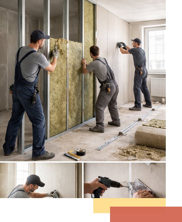 Перегородка из гипсокартона с шумоизоляцией в Тюмени — монтаж под ключ